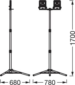 Osram - Proiector LED cu suport TRIPOD 2xLED/20W/230V IP65