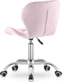 OFERTA Scaun de birou roz pudra AVOLA VELVET II. calitate