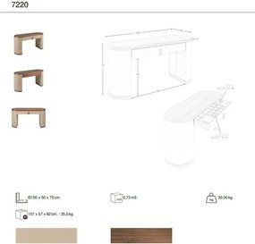 Masa machiaj design LUX Walnut-Leatherette Mink