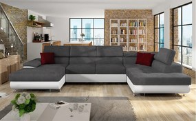 Colțar în formă de U Alphard Bis (D) (piele ecologică soft 017 + uttario velvet 2971 + kronos 02). 1051186