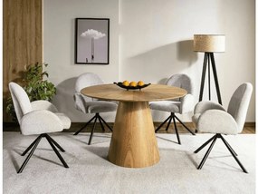 Masa rotunda de dining ANGEL 120x120 cm, decor stejar