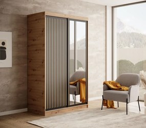 Dulap cu usi glisante 120x205 cm, Delia, ADRK Furniture (Culoare: Alb)