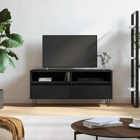 Comoda TV, negru, 100x34,5x44,5 cm, lemn prelucrat