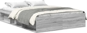 vidaXL Cadru de pat dublu, sonoma gri, 135x190 cm