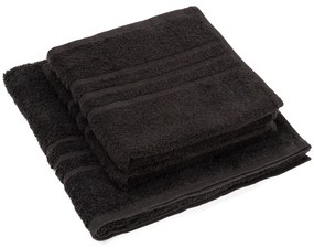 Set de prosoape Classic negru, 2 buc. 50 x 100 cm, 1 buc. 70 x 140 cm