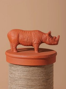 Cutie decorativa, din sticla si rasina, Rhinoceros