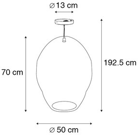 Lampă suspendată orientală aurie 70 cm - Nidum