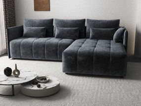 Colțar extensibil dumonde cu ladă de depozitare si sezut confortabil din spuma high-density, Malta Euphoria Grafit II 235x185 cm