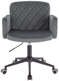 HR802K Scaun Grafit din Catifea cu Bază Neagră