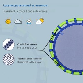 Outsunny Leagăn de Grădină pentru Copii 3-8 Ani, Ø100cm, Frânghii Reglabile, Albastru, Siguranță Maximă | Aosom Romania