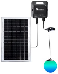 Lustră LED RGBW solară Aigostar MESH 35W/3,7V 8000 mAh 2700K-6500K IP65 d. 50 cm