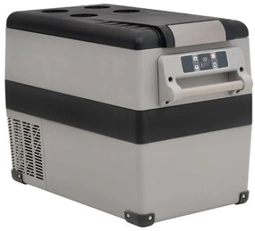 vidaXL Ladă frigorifică cu mâner, negru și gri, 35 L, PP și PE