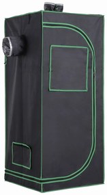 Outsunny Cort pentru Cultura Hidroponică, Spațiu de Creștere Plante, 60x60x140 cm, Rezistent la Lumină, Negru | Aosom Romania