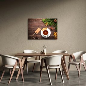 Tablou pe sticlă - ceașca cu decorații (70x50 cm)