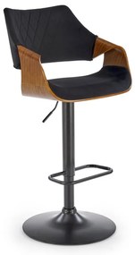 Scaun de bar H124 negru/nuc