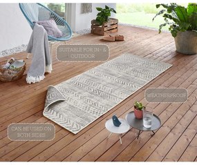 Covor adecvat pentru exterior NORTHRUGS Biri, 80 x 250 cm, gri-crem