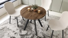 Mazzoni ALMO 80 Nuc Elegant/picioare negre - MASĂ ROTUNDĂ CU PICIOARE Y LOFT/INDUSTRIAL PENTRU BUCĂTĂRIE LIVING SAU SUFRAGERIE
