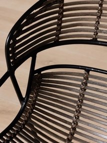 Scaun maro din metal si rattan, "Zeyra"