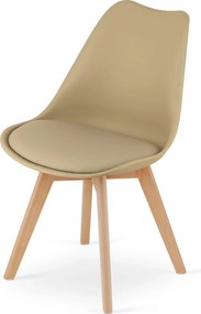 OFERTA Scaun bej BALI MARK cu picioare din lemn de fag Calitate II