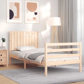 3194751 vidaXL Cadru de pat cu tăblie, 90x200 cm, lemn masiv