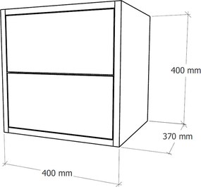 Boxie 2 sertare dulap de perete 40x40x37 cm albastru