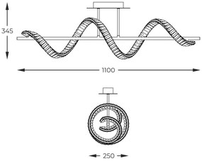 Lustră LED pe tijă Zuma Line MX3170-1-3GT ATHESA LED/24,5W/230V 2700-6000K + telecomandă