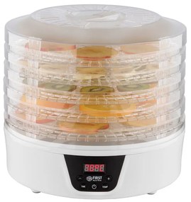 Deshidrator pentru fructe First Austria FA-5126-8, 380W, 5 nivele, Fara BPA, Termostat, Timer reglabil, 35-70°C, Alb