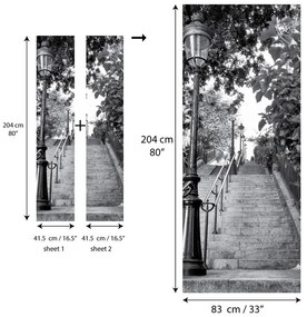 Autocolant pentru ușă Ambiance Parisian Stairs