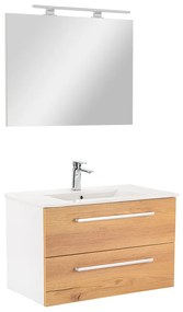 Mobilier complet de baie Vario Clam 80, stejar alb