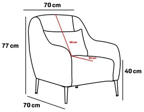 Fotoliu Simeon (Bej + Auriu). 1073296