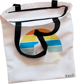 Sacosa de Panza pentru Cumparaturi, Geanta Tote, Yoga 9, Cu fermoar, 38x34.5 cm, Alba, BEKZ®