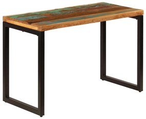 247332 vidaXL Masă de bucătărie, 115x55x76 cm, lemn masiv reciclat și oțel