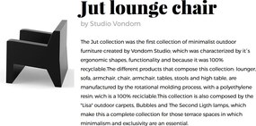 Fotoliu de exterior / interior design modern premium JUT LOUNGE CHAIR 44401 Vondom