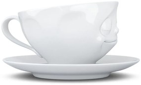 Ceașcă din porțelan pentru cafea 58products Happy, alb, 200 ml