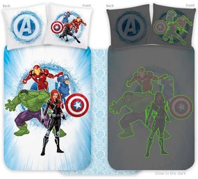 Avengers lenjerie de pat pentru copii care luminează în întuneric pentru grădiniță 100x135cm, 40x60cm