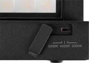 Aplică de perete LED pentru exterior, 36 W, 230 V, 3000/4000/6500 K, IP54, negru