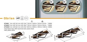 Plafoniera LED riflaj MDF cu efect de lemn OBRIEN