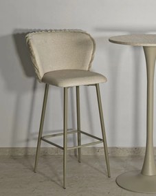 Mauro Ferretti Scaun De Bar Alaska -B- Crem Set 2 Bucăți Cm 55X58X106 (Înălțime Scaun Cm 77) | Aosom Romania