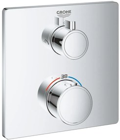 Grohe Grohtherm Baterie cada dus cu termostat si 2 iesiri, patrata, crom