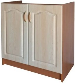 Masca Chiuveta OLEA MDF, 80 cu 2 usi, 80x50x85cm, Cires + Mesteacan