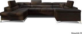 Colțar lemn masiv Formă U Extensibil Tango 350x202cm Personalizabil - Cotiera pe partea stanga