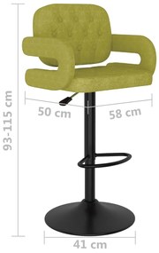 Scaune de bar, 2 buc., verde, material textil 2, Verde