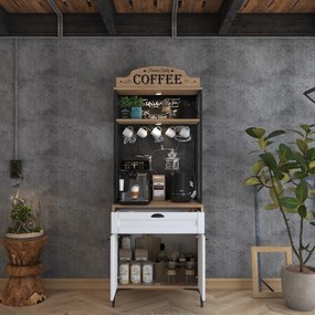 Dulap multifunctional, Hanah Home, JE157, 70x186.4x40 cm, Nuc/Alb