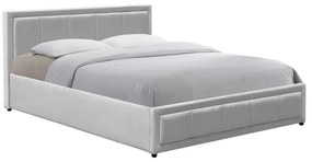 Pat Huglo 120x200 Cm Cu Lada Depozitare Tapiterie Catifea Gri