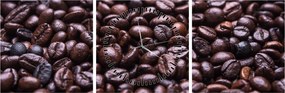 Tablou cu boabe de cafea (cu ceas) (90x30 cm)