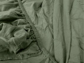 Cearsaf jersey EXCLUSIVE verde inchis 160x200 cm, 100% bumbac
