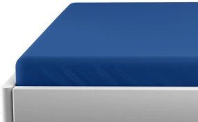 Cearsaf jersey pentru patut de copii EXCLUSIVE albastru inchis 60 x 120 cm