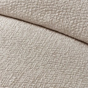 Lenjerie de pat maro deschis din țesătură crep pentru pat dublu 200x200 cm Crinkle Seersucker – Catherine Lansfield