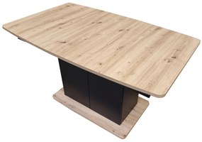 Masă de sufragerie Schultz (Stejar artisan + negru) (pentru 4-8 persoane). 1082838