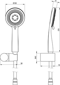 ARNIKA Set de duș, cu suport fix Finisaj: Oțel periat NQA_F41K